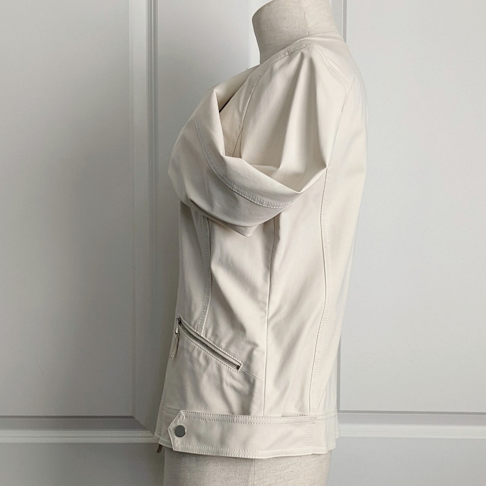 Lafayette 148 NY Jacket Mandarin Collar Zip Front Zip Cuffs Pockets Raffia 8 NWT - Picture 13 of 16